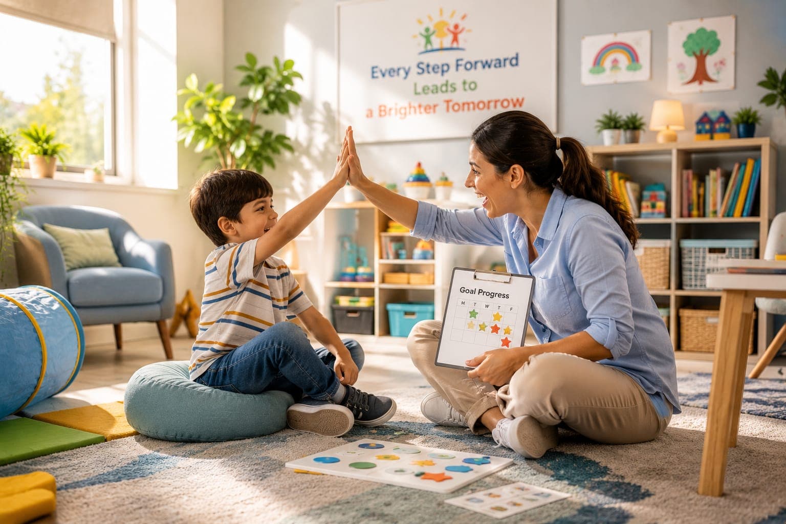 Teacher working with children in a classroom